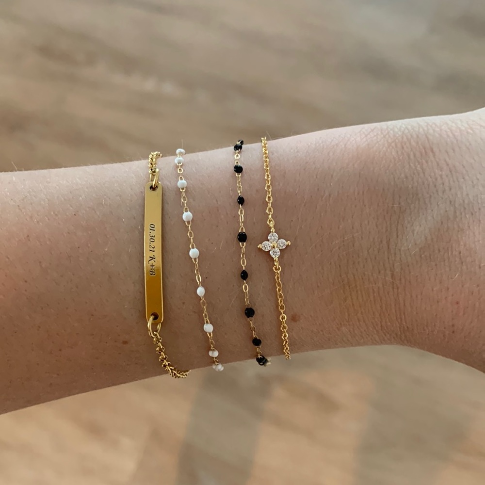 sterling silver plated gold Dainty adjustable bracelet delicate